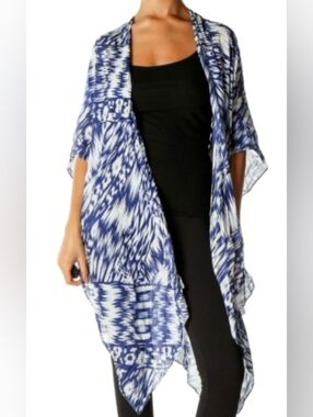 Michael Stars Navy Blue And White Kimono